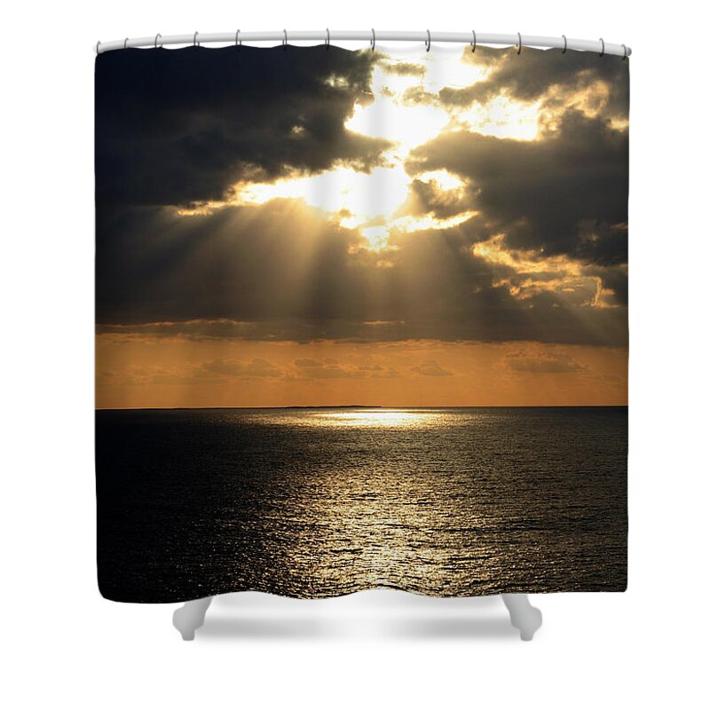 Sunset Shower Curtain featuring the photograph Key West Sunset The Word by Bob Slitzan