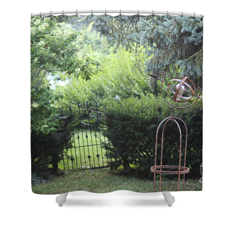 Wroght-iron Shower Curtain featuring the photograph The Wrought Iron Gate by Yvonne Wright
