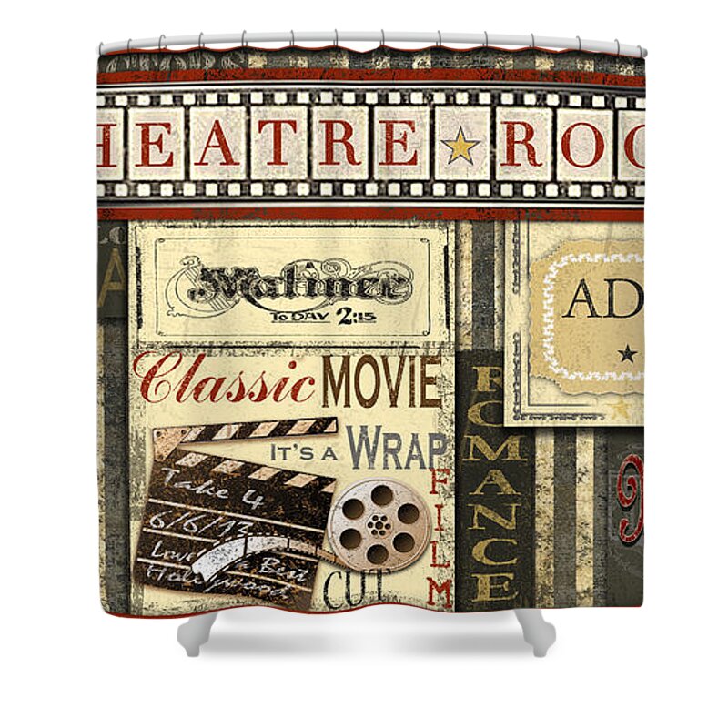 Digital Art Shower Curtain featuring the digital art Theatre Room by Jean Plout
