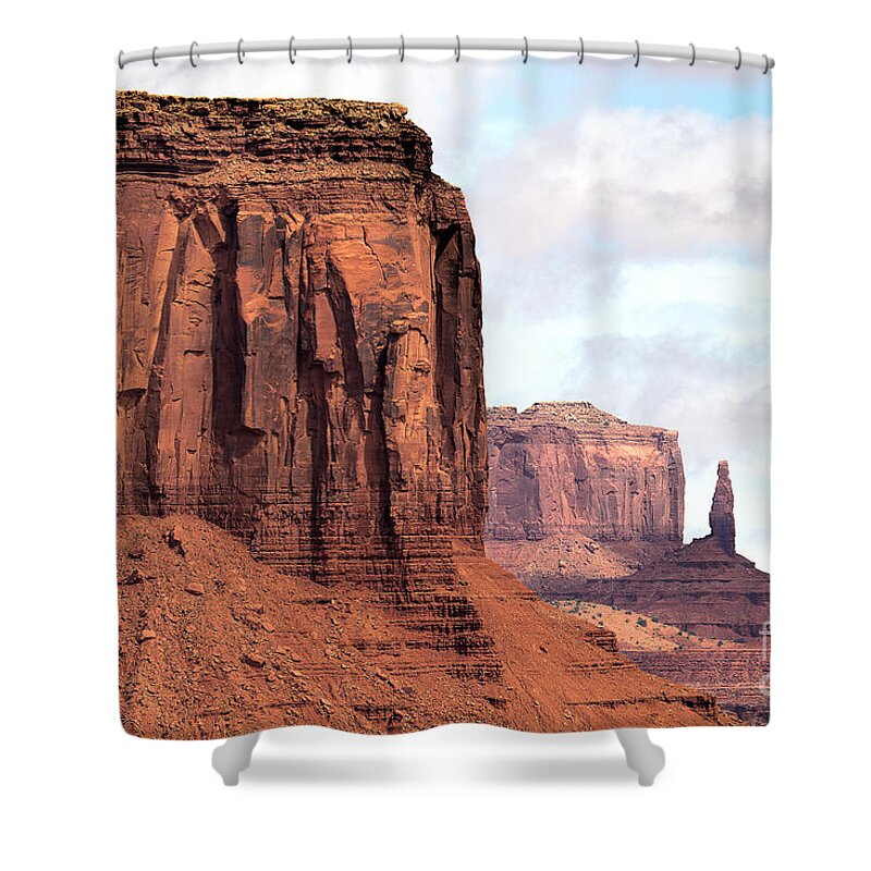 Red Rocks Shower Curtain featuring the photograph There Must be Kings by Jim Garrison