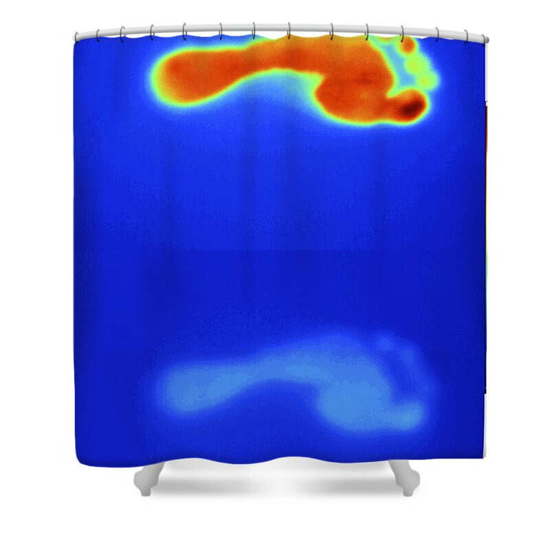 Digital Infrared Thermal Imaging Shower Curtain featuring the photograph Thermal Shadow Fading by GIPhotoStock