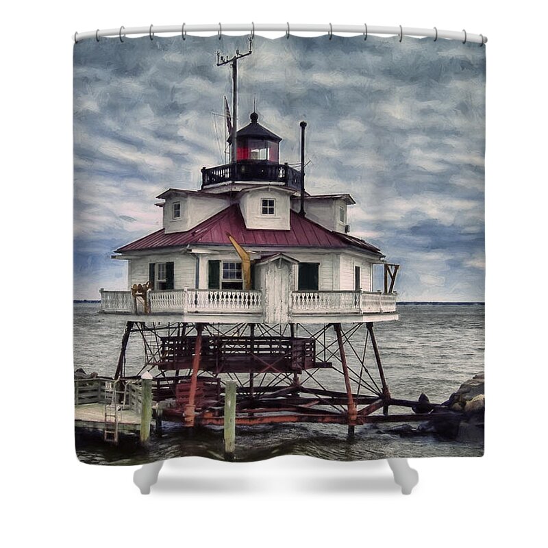 Lighthouse Shower Curtain featuring the photograph Thomas Point Shoal by Erika Fawcett