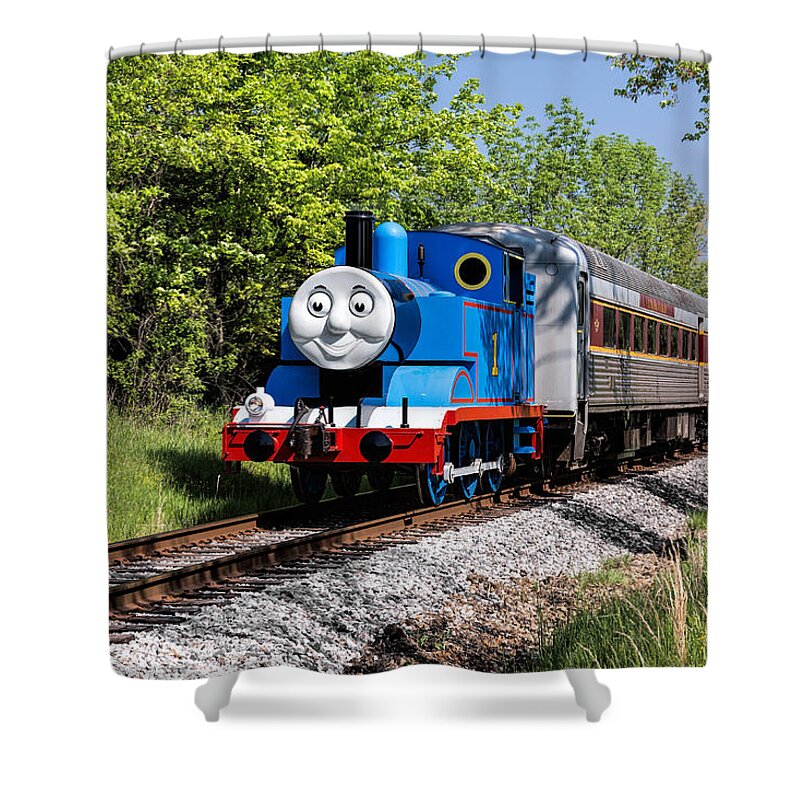 Thomas The Train Shower Curtain featuring the photograph Thomas Visits The CVNP by Dale Kincaid