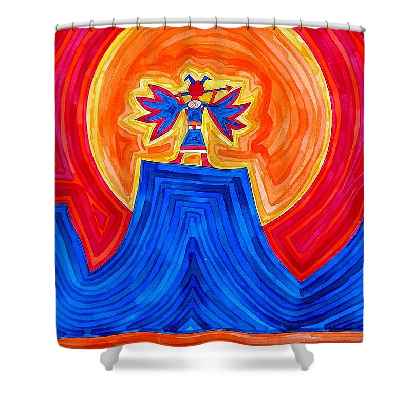 Painting Shower Curtain featuring the painting Thunderbird original painting SOLD by Sol Luckman