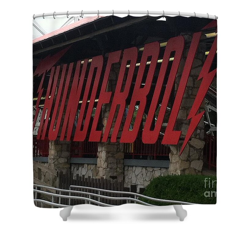 Thunderbolt Shower Curtain featuring the photograph Thunderbolt Roller Coaster by Michael Krek