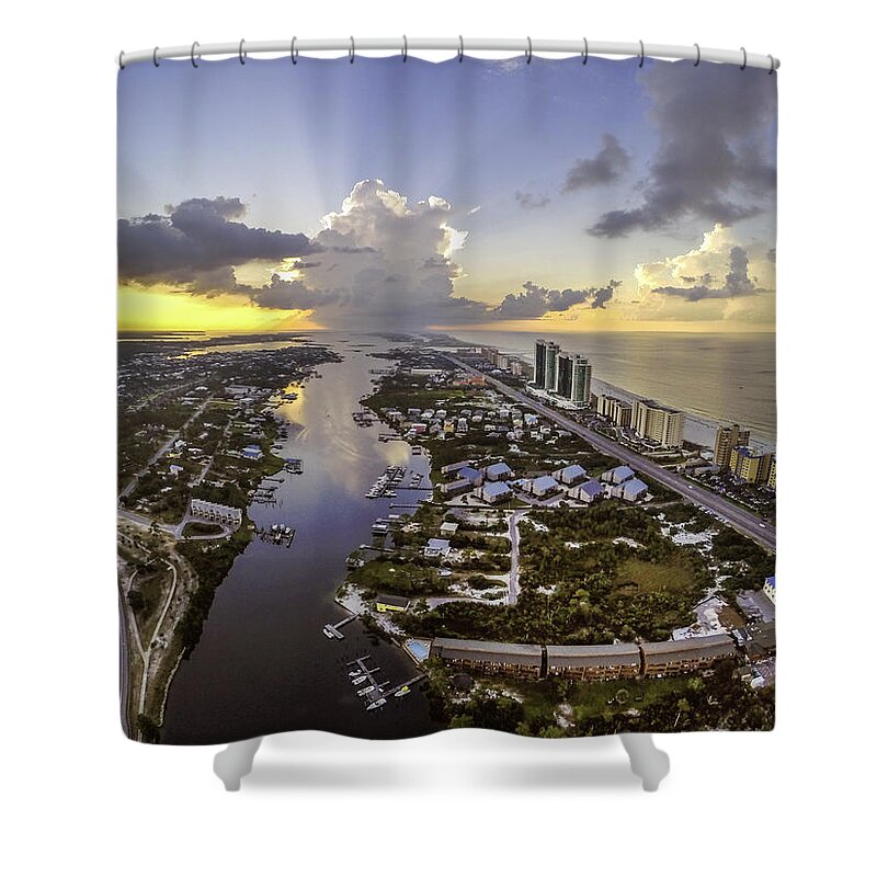 Palm Shower Curtain featuring the digital art Thunderstorm from Cotton Bayou by Michael Thomas