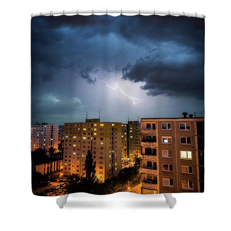 Apartment Shower Curtain featuring the photograph Thunderstorm by Hugo