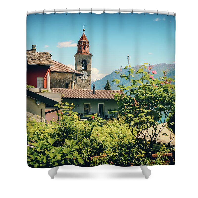 Tranquility Shower Curtain featuring the photograph Ticino, Switzerland by Tatyana Diamantine