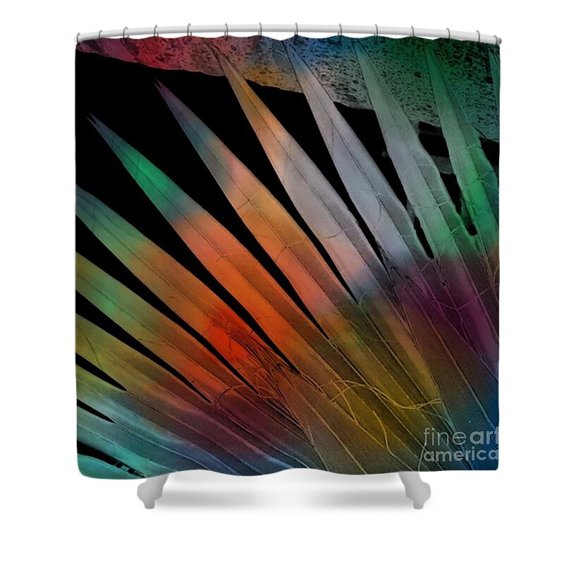 Abstract Shower Curtain featuring the digital art Tie Dyed by Christine Fournier