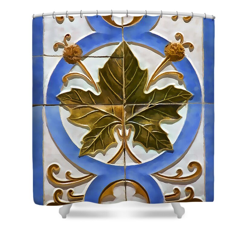 Blue Shower Curtain featuring the photograph Tile of Portugal by David Letts