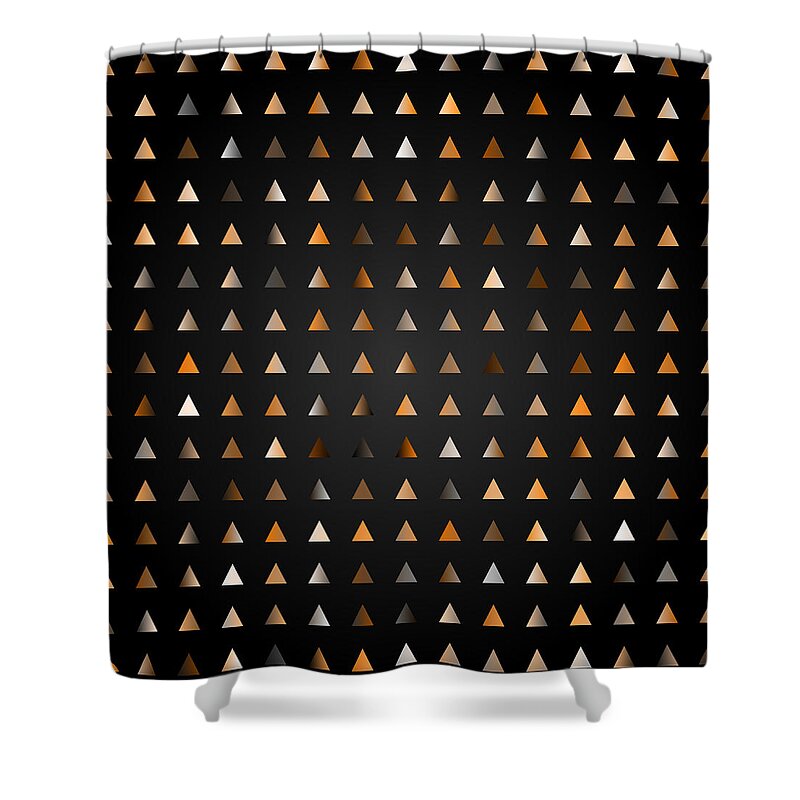 Abstract Digital Algorithm Rithmart Shower Curtain featuring the digital art Tiles.orange.1 by Gareth Lewis