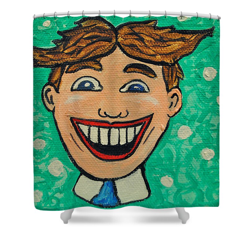 Asbury Park Shower Curtain featuring the painting Tillies Surprise by Patricia Arroyo