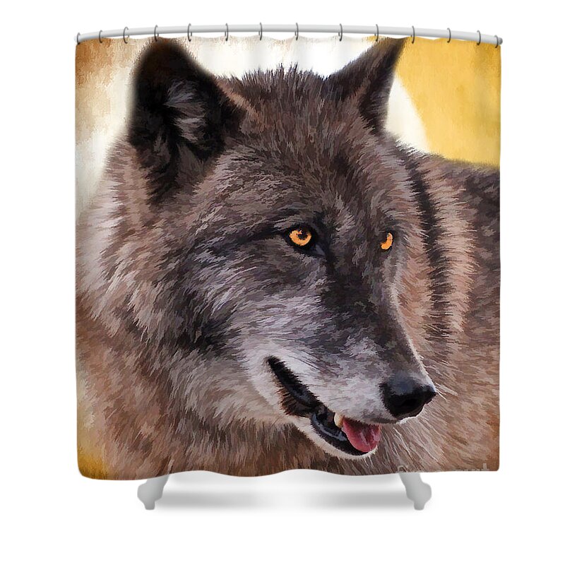 Wolf Shower Curtain featuring the photograph South Carolina Cares by Kathy Baccari