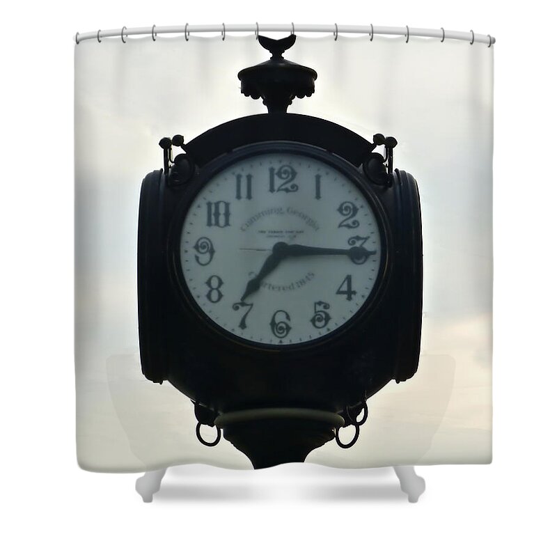 Clock Shower Curtain featuring the photograph Time for ? by Pete Trenholm