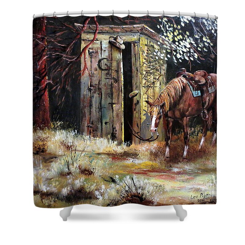 Lee Piper Shower Curtain featuring the painting Time Out by Lee Piper