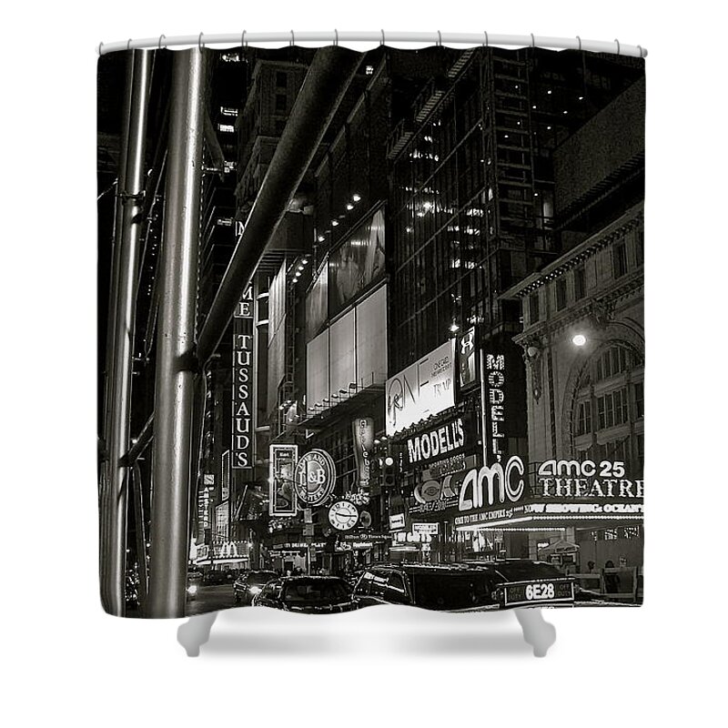 Times Square Shower Curtain featuring the photograph Times Square by LeLa Becker