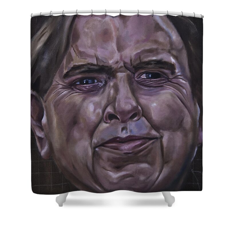 Timothy Spall Shower Curtain featuring the painting Timothy Spall by James Lavott