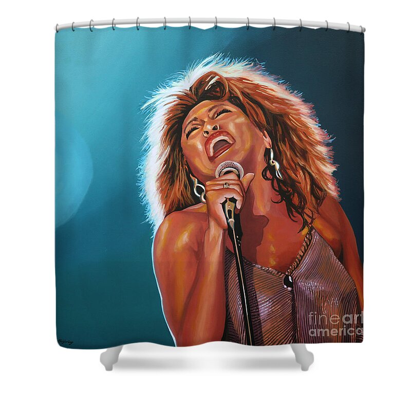 Tina Turner Shower Curtain featuring the painting Tina Turner 3 by Paul Meijering
