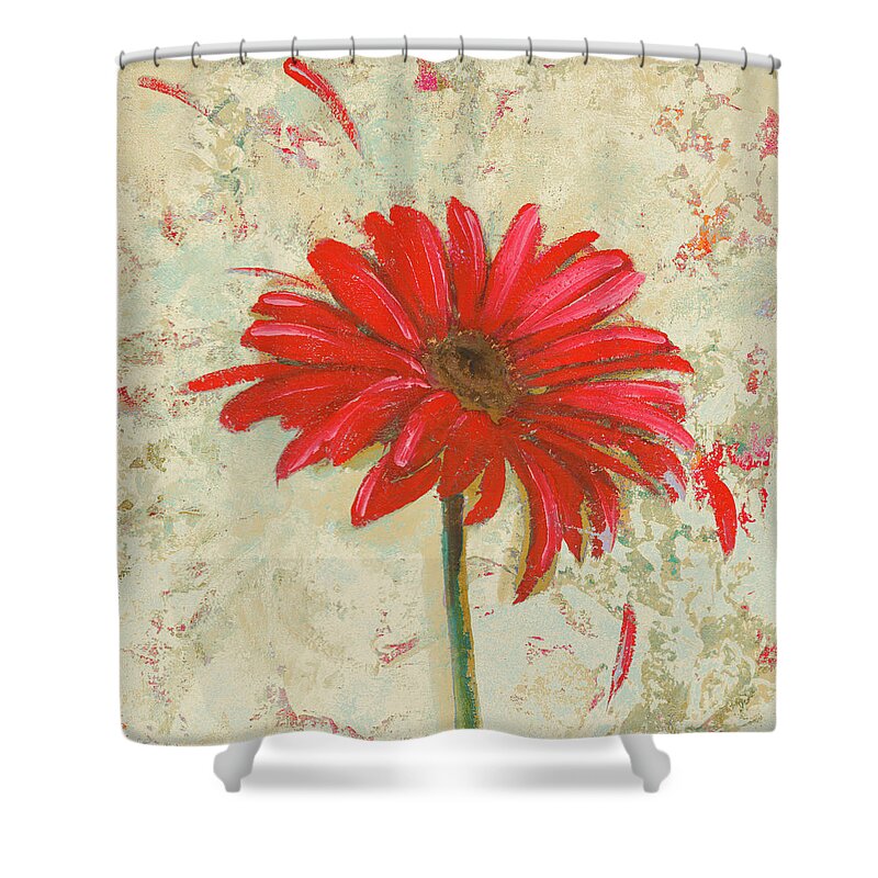 Tiny Shower Curtain featuring the digital art Tiny Flower Square I by Patricia Pinto