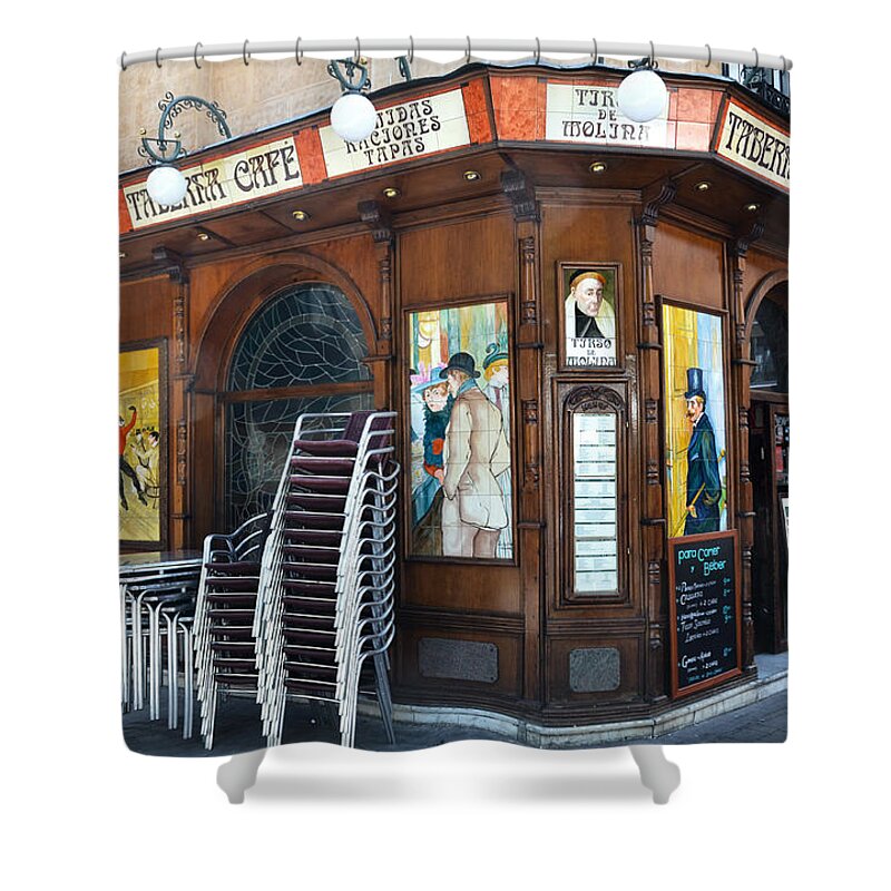 Tirso De Molina Shower Curtain featuring the photograph Tirso de Molina Tavern in Madrid by RicardMN Photography