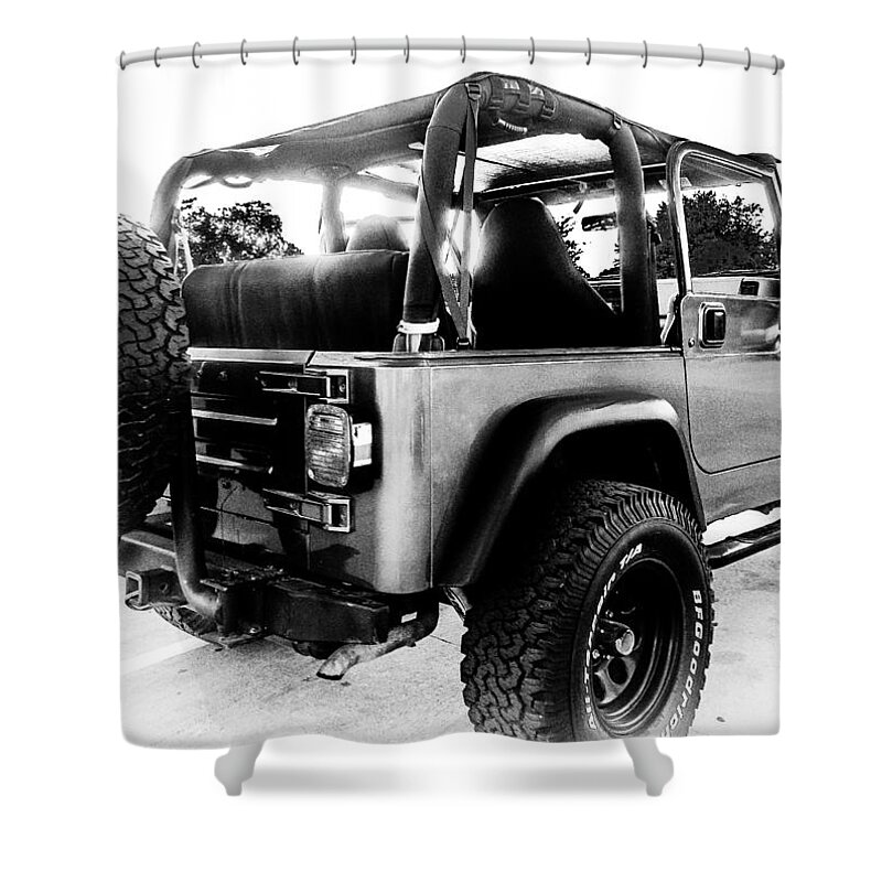 Jeep Shower Curtain featuring the photograph TJ by Jeff Mize