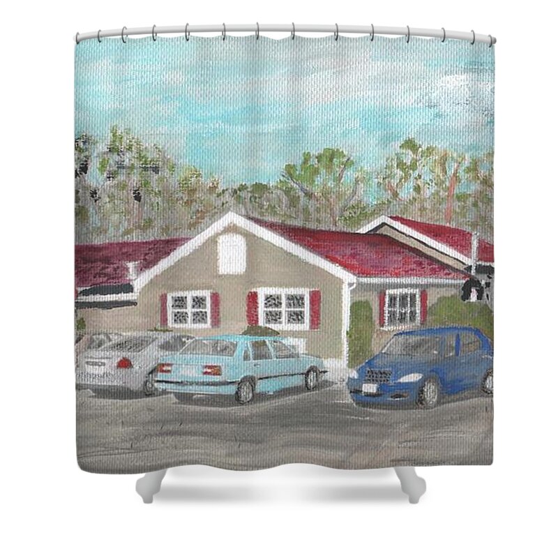 Food&beverage Shower Curtain featuring the painting TJ Spirits by Cliff Wilson