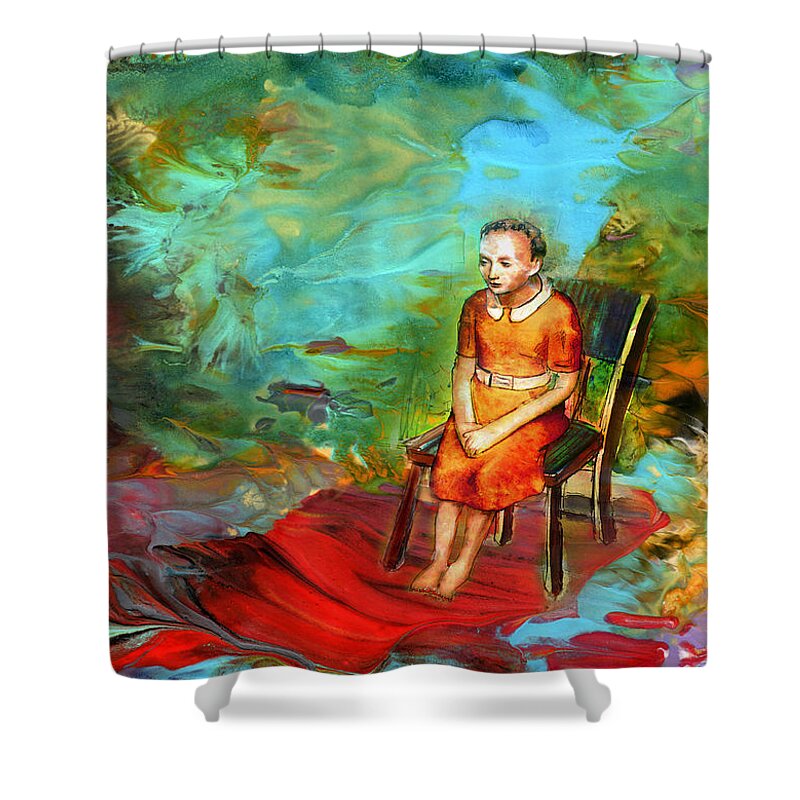 Fantasy Shower Curtain featuring the painting To Be Or Not To Be by Miki De Goodaboom