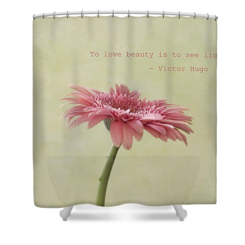 Pink Flower Shower Curtain featuring the photograph To See Light by Kim Hojnacki