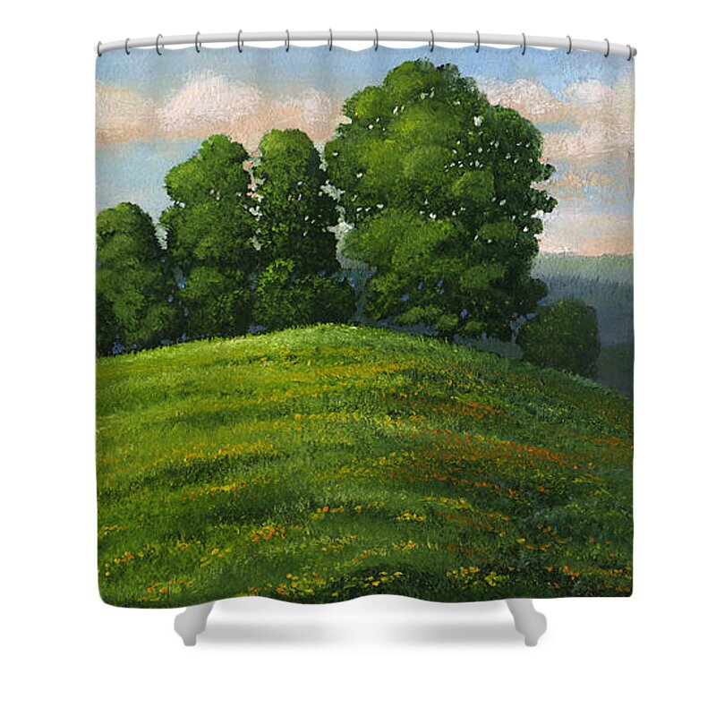 Landscape Shower Curtain featuring the painting Toboggan Hill by Frank Wilson
