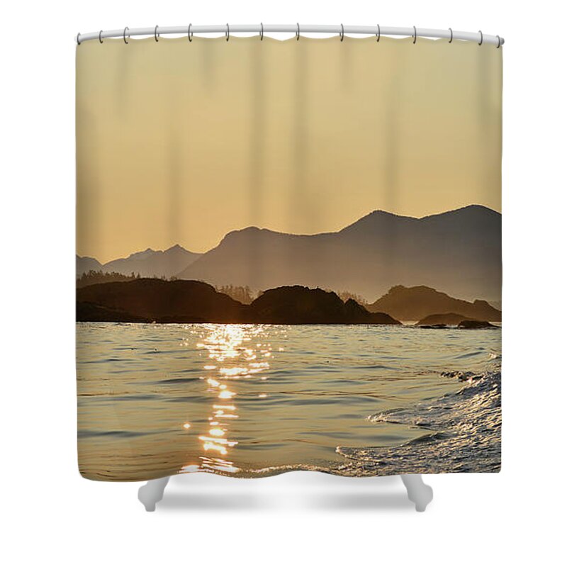 Tranquility Shower Curtain featuring the photograph Tofino Morning On The Pacific Ocean by Jan Lyall Photography