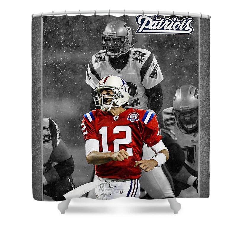 Tom Brady Shower Curtain featuring the photograph Tom Brady Patriots by Joe Hamilton