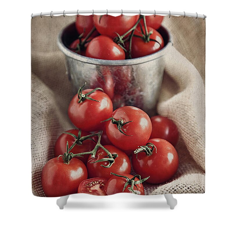 Bucket Shower Curtain featuring the photograph Tomatoes by Lynne Daley