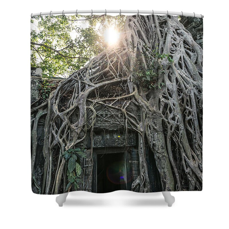 Tomb Shower Curtain featuring the photograph Tomb raider temple - Angkor wat - Cambodia by Matteo Colombo