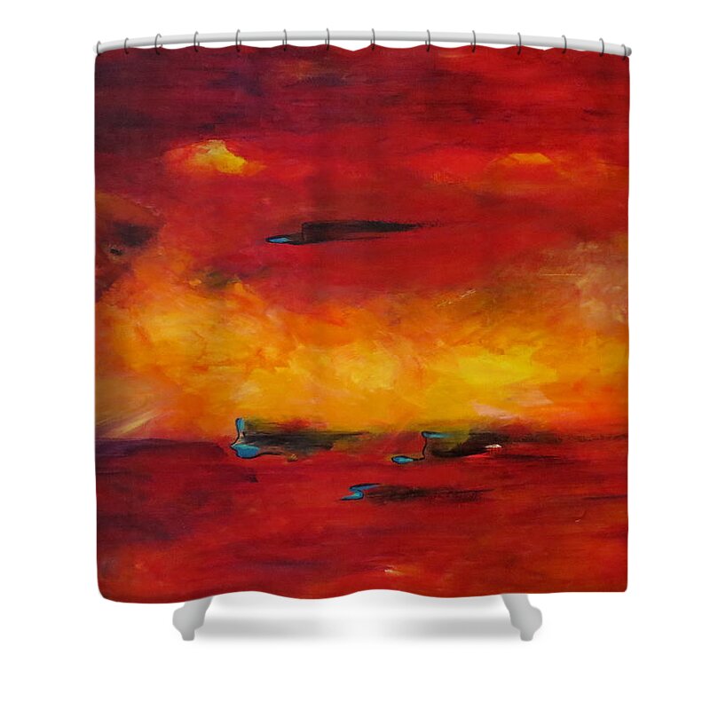 Large Shower Curtain featuring the painting Too Enthralled by Soraya Silvestri
