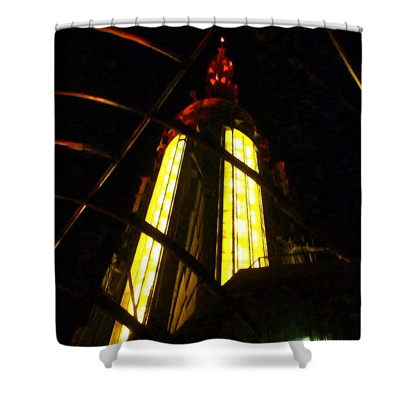 Esb Shower Curtain featuring the photograph Top of the Empire State Building by Randi Kuhne