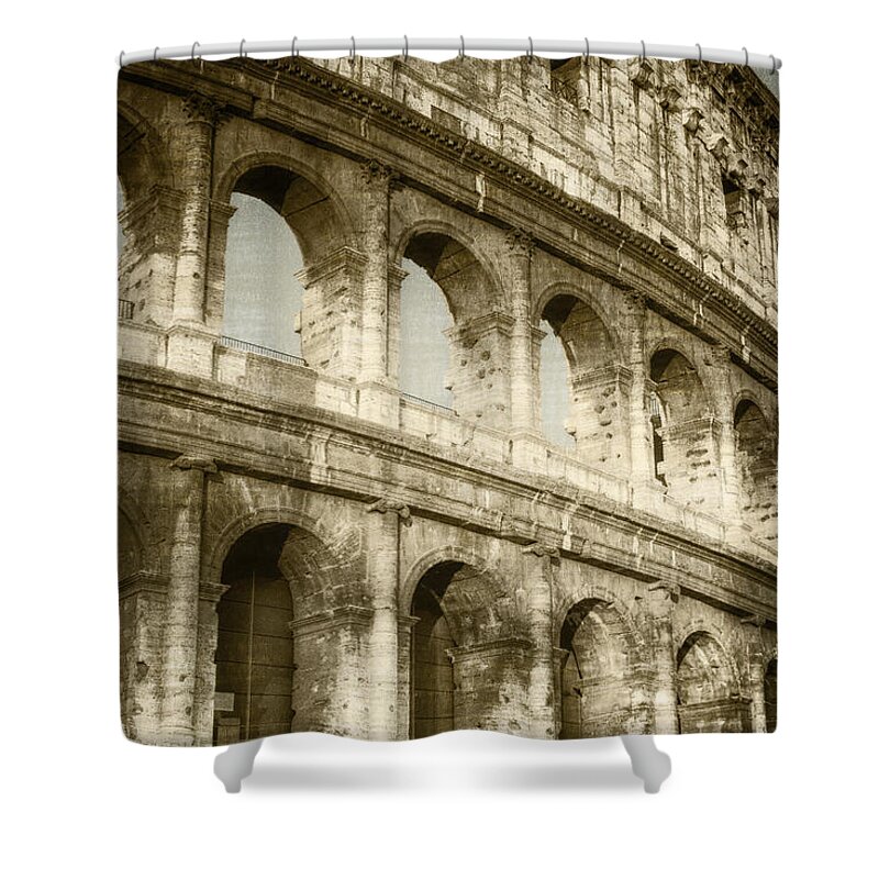 Rome Shower Curtain featuring the photograph Torn from the Pages by Joan Carroll