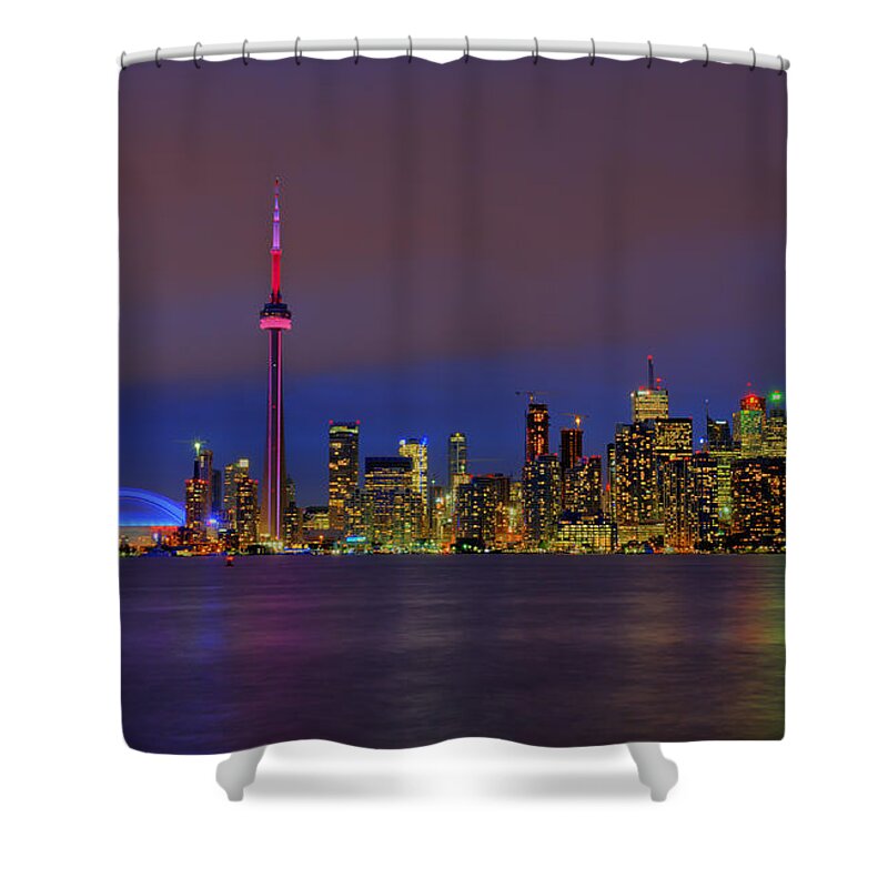 Nina Stavlund Shower Curtain featuring the photograph Toronto by Night... by Nina Stavlund