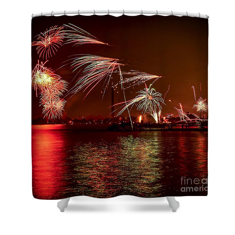 Toronto Shower Curtain featuring the photograph Toronto fireworks 2 by Elena Elisseeva