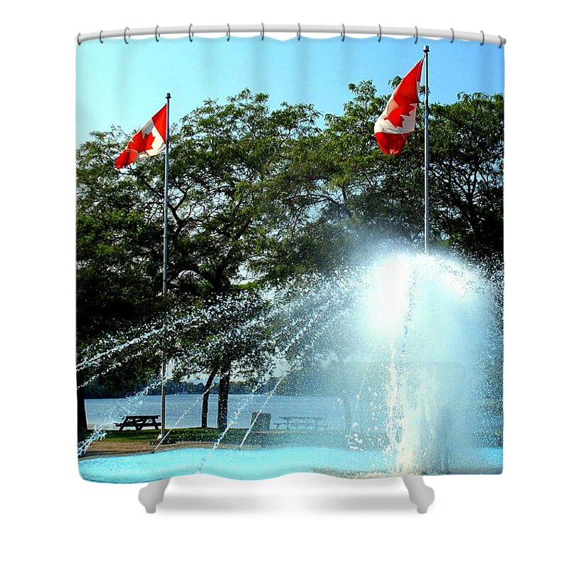 Toronto Shower Curtain featuring the photograph Toronto Island Fountain by Ian MacDonald