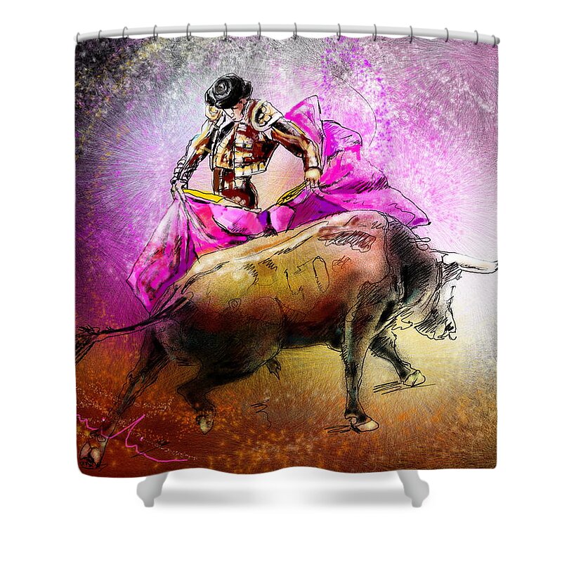 Animals Shower Curtain featuring the painting Toroscape 38 by Miki De Goodaboom