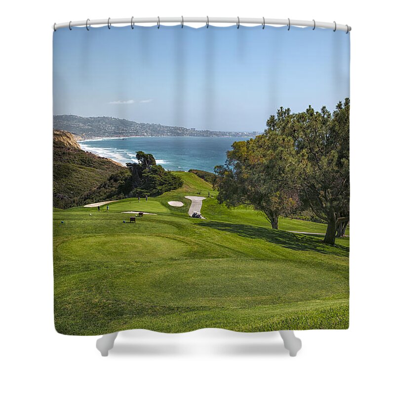 3scape Shower Curtain featuring the photograph Torrey Pines Golf Course North 6th Hole by Adam Romanowicz