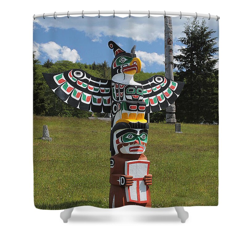 Alert Bay Shower Curtain featuring the photograph Totem Pole, Canada by Nancy Sefton