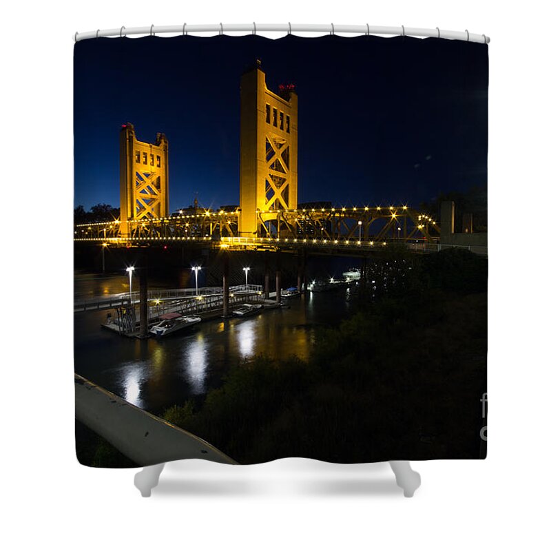 Bridge Shower Curtain featuring the photograph Tower Bridge Old Sacramento by Paul Gillham