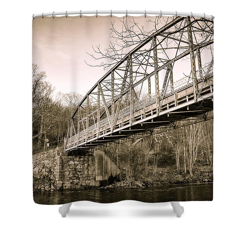 Bridge Shower Curtain featuring the photograph Town Bridge Collinsville Connecticut by Brian Caldwell
