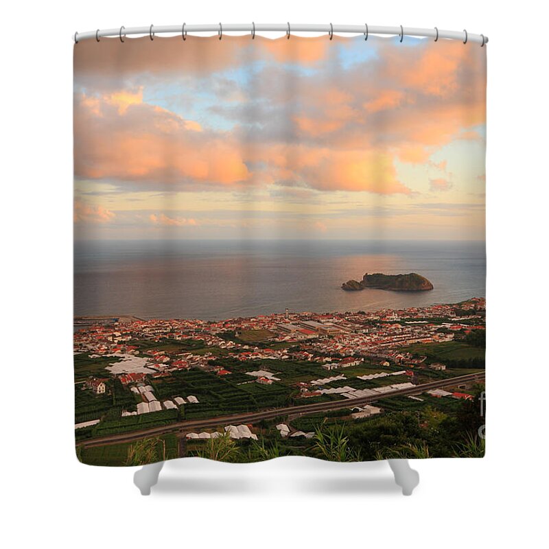 Landscape Shower Curtain featuring the photograph Town in Azores by Gaspar Avila