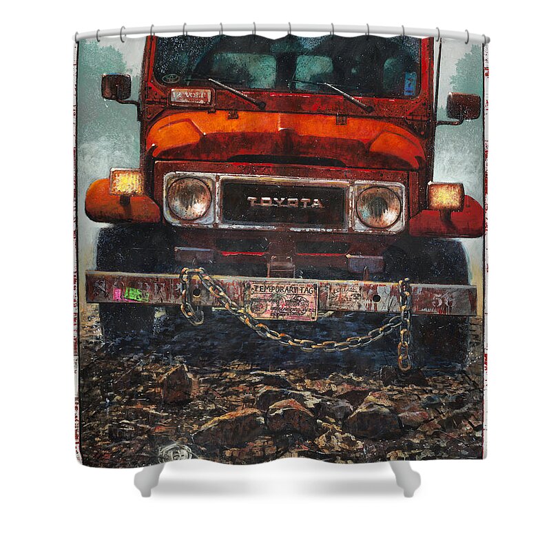 Toyota Shower Curtain featuring the painting Toyota by Blue Sky