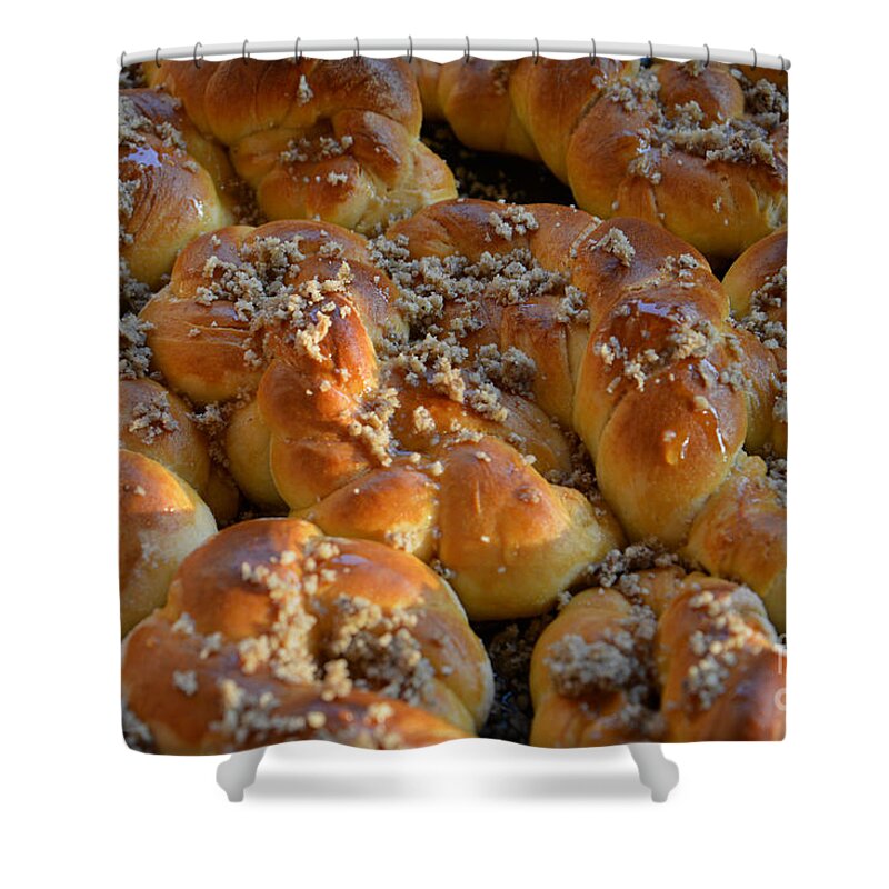 Bakery Shower Curtain featuring the photograph Traditional sweet bakery by Ramona Matei