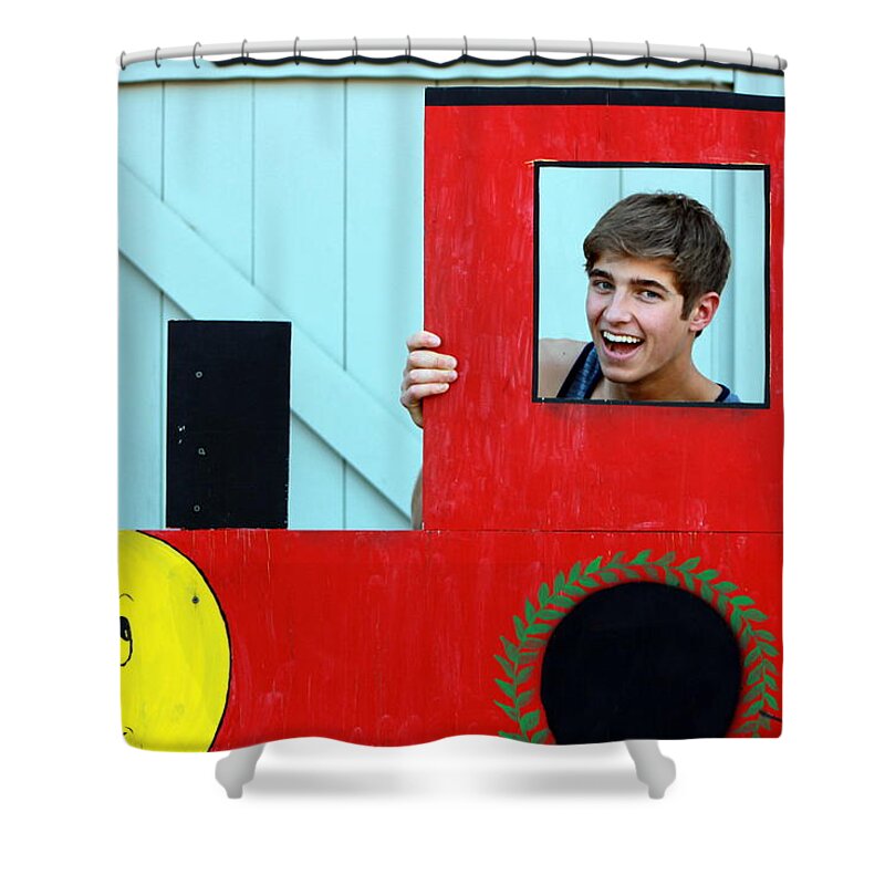 David Dunmoyer Shower Curtain featuring the photograph Train pose by Randy Wehner