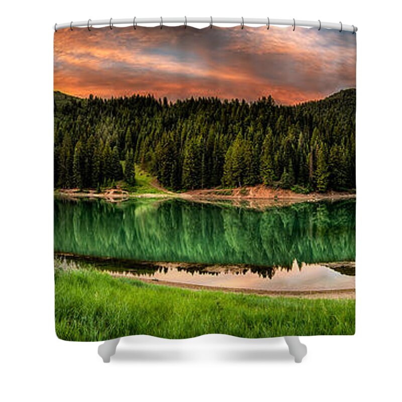Reservoir Shower Curtain featuring the photograph Tranquility by Brett Engle