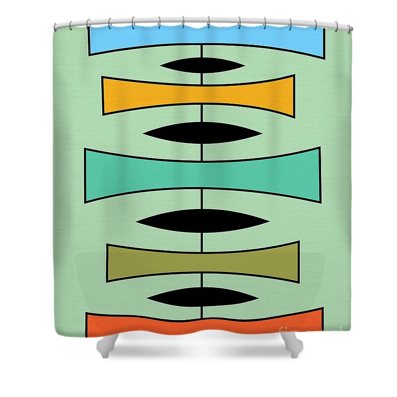 Abstract Shower Curtain featuring the digital art Trapezoids by Donna Mibus